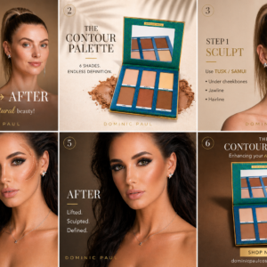 Dominic Paul Cosmetics Contour Palette cruelty free vegan friendly can be used for setting powder eyeshadow bronzer contour highlight