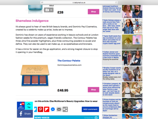 We’re in the Daily Mail | DOMINIC PAUL COSMETICS