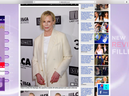 Super star Hollywood actress and original Bond girl – Kim Basinger wearing my contour palette at last nights charity gala.