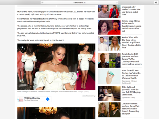 Helen Flanagan rocking our Dominic Paul Cosmetics contour palette at last nights launch!