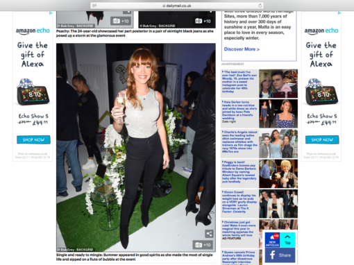 Summer Monteys Fullam at our Dominic Paul Cosmetics Launch Party | Daily Mail