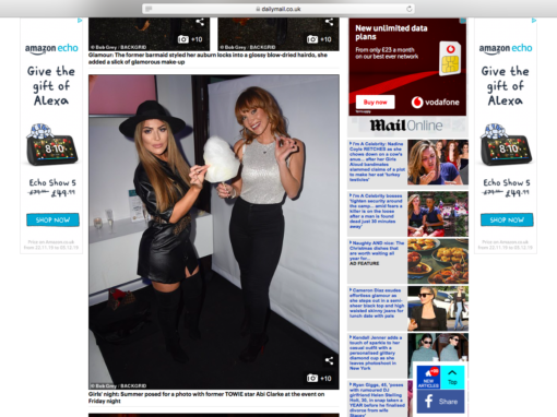 Summer Monteys Fullam and Abigail Clarke at our Dominic Paul Cosmetics Launch Party | Daily Mail