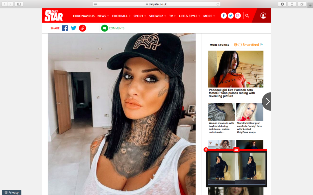 JEMMA LUCY ROCKING DOMINIC PAUL COSMETICS IN THE DAILY STAR