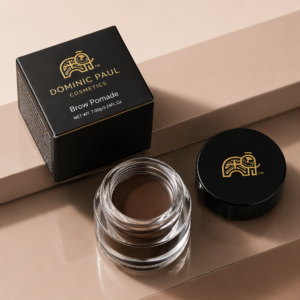 Dominic Paul Cosmetics Brow Pomade long lasting waterproof vegan friendly and cruelty free natural finish