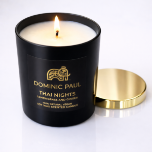 Dominic Paul Cosmetics Thai nights candle soy and ginger soy candle vegan and cruelty free long lasting