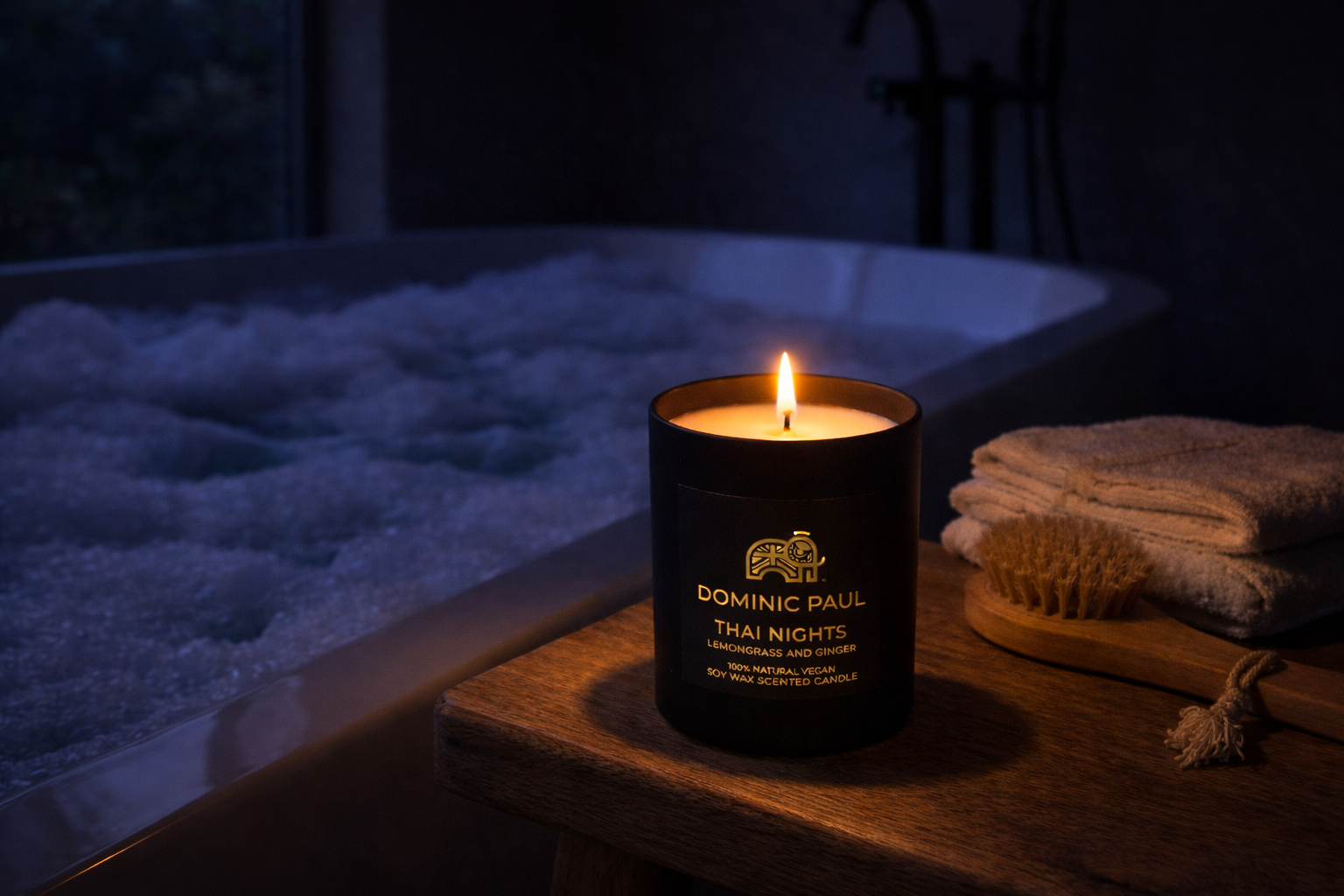 Dominic Paul Cosmetics Thai nights candle soy and ginger soy candle vegan and cruelty free long lasting 