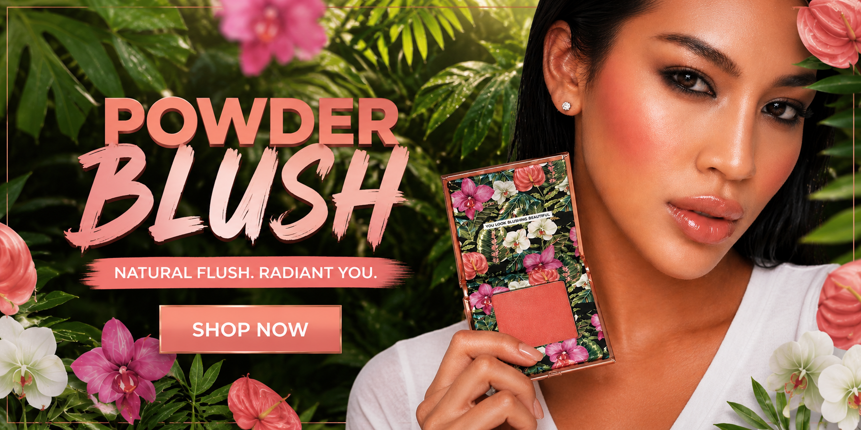 Dominic Paul Cosmetics Powder blush cruelty free and vegan friendly easy to apply long lasting and highly pigmented